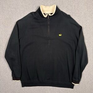 Masters 1/4 Zip Pullover Mens XL Black Augusta National Golf Performance Cotton